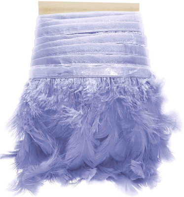 BigWheels CWG0508-03-01 (6cm X 3 Mtr) Blue Wings Feather Fur Gota Lace for Wedding Party Suits & Gowns Lace Reel(Pack of 1)