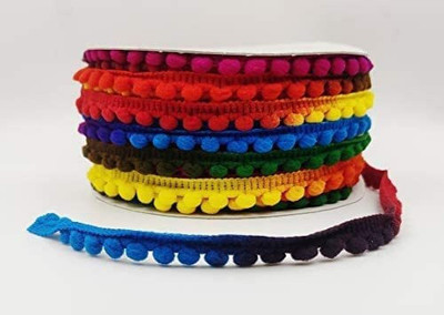 KALKA TRADERS pompom lace multi pompom lace Lace Reel(Pack of 1)