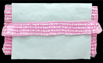 Woven Lace K-405165-BPink 40mm Polka Printed Net Frill For Lehenga, Dupatta, DIY Art Craft | Size: 9 Yards Lace Reel(Pack of 1)