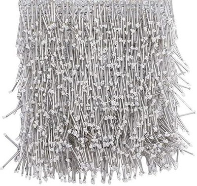 Swag Enterprises Silver Pipe Hanging Latkan Lace for Saree, Dress, Lehenga 5Mtr Pipe Latkan Border Lace 5meter Lace Reel(Pack of 1)