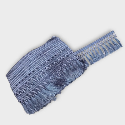 trend fusion Dark Grey Jhaalar Zari Gota Trim Lace with Latkan Border, 9m x 3in Lace Reel(Pack of 1)