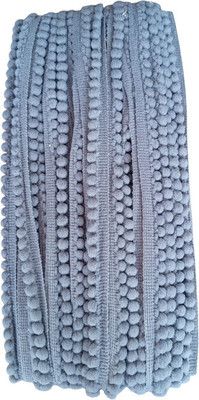 MayRose 1.2CM Grey Colorful Pom Pom Lace for Craft and Decoration 24 meters Pompom Lace Dot shape Mini Ball Bundi Border Lace Lace Reel(Pack of 1)