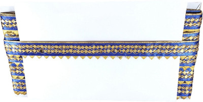 KURLZ K-255370-RBlue 1 Inch Glitter Sequins Lace For Dupatta, Mata Chunri, DIY Crafts | Size: 9 Yards Lace Reel(Pack of 1)