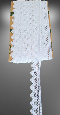 MayRose 1 inch Borders 10 Metrs Used for Trims, Borders, Embroidered Cotton Lace Trim for Craft and Sewing Projects Lace Reel(Pack of 1)