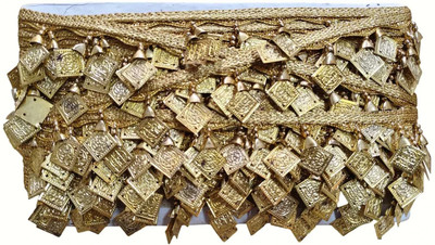 GWELS 58 MULTY COLOR SQUEAR MOTI LACE 4 METER Lace Reel(Pack of 1)