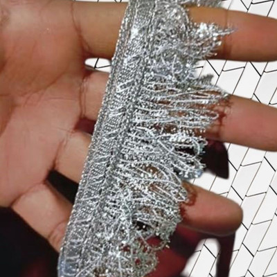 KALKA TRADERS Silver Lace Silver lace Lace Reel(Pack of 1)