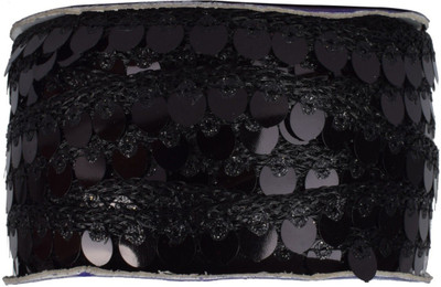 MARUTI KRUPA ENTERPRISE MAKE BLACK SEQUENCE GOTA PATTI LACE FOR BRIDAL,DUPPATTA,BLOUSE,DECORATION Lace Reel(Pack of 1)