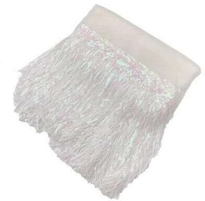 anida Sequin Tassel Sequin Trim Handmade Decoration Accessorie Lace(7In)(18CM)(3M) for Saree Lehengas Suits Decoration,Craft & Art Indian High Class Fashionable Lace Reel(Pack of 1)