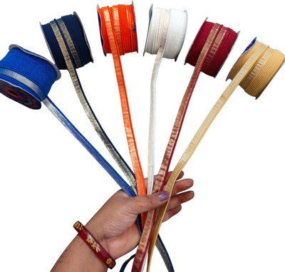 wiffo Women Piping Gota Patti Lace (9X6=54)Meter Lace Reel(Pack of 6)
