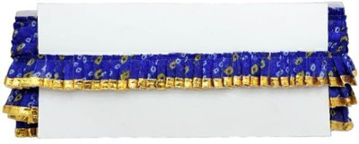KURLZ K_254521_R_Blue 25mm Bandhani Printed Gota Patti Frill For Kanha Poshak, Art Craft|Size: 9 Yards Lace Reel(Pack of 1)