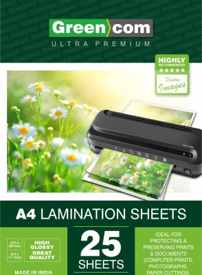 greencom A4 Thermal Laminating Sheets, 25-Pouches A4 Laminating Sheet(125 mil Pack of 25)