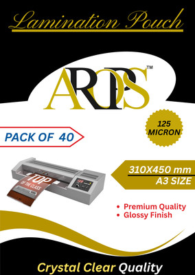 ARORASTATIONERS A3 Lamination Pouch - 310x450mm - 125 Micron - For Office, School & Home Use A3 Laminating Sheet(125 mil Pack of 40)