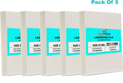 HYNEAR A4 Laminating Pouches Clear Glossy Waterproof Ideal for Certificates & Documents A4 Laminating Sheet(125 mil Pack of 500)