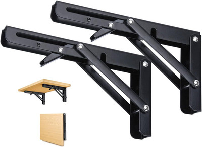 REVATAKG 2 Pcs 20 Cm Heavy Duty Metal Collapsible Folding Shelf Bracket 20 Shelf Bracket(Iron)
