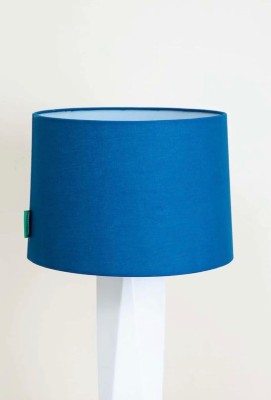 Smith Light Blue Fabric Hand Rolled Drum Shade for Table Lamps HOme decor Table Lamps Lamp Shade(Jute)