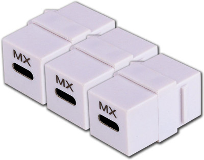 MX Type-C Inline Coupler F/F Extender Plug, Compact Design (Pack of 3) Wired USB Lan Adapter compatible with Windows(1000 Mbps)