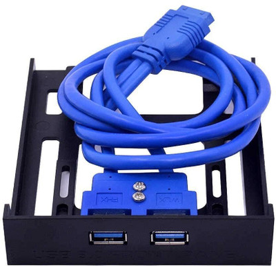 WiredCom USB 3.0 Front Panel Hub 2 Port Expansion Bay 20 Pin to USB3.0 60cm Bracket Wired USB Lan Adapter compatible with Windows, Linux, Mac, Ubuntu(100 Mbps)