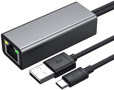 Zeitel USB to Ethernet Adapter Ethernet to USB Mirco USB A Port to RJ45 Ethernet Wired USB Lan Adapter compatible with Windows(100 Mbps)
