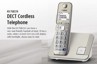 Panasonic KX-TGE210 Cordless Landline Phone(OFF WHITE)