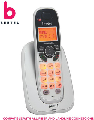 Beetel X70 2.4GHz Digital Cordless Phone Cordless Landline Phone with Answering Machine(White)