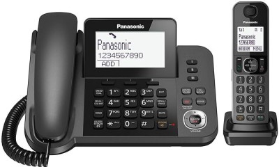 Panasonic KX-TGF320 Cordless Nuisance Call Block Combo Answering Machine With Caller ID Corded & Cordless Landline Phone with Answering Machine(Black)