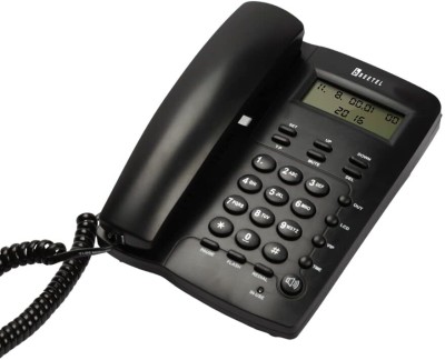 Beetel M56 phone & Adjustable Contrast,Solid Build Quality,Classic Design (Black) Corded Landline Phone with Answering Machine(Black)