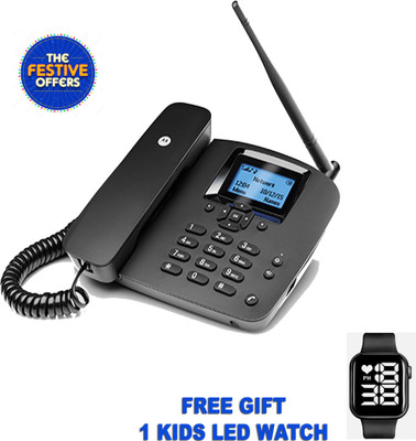 MOTOROLA MOTO200FWP Corded Landline Phone with Answering Machine(Black)