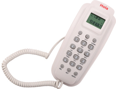 HOLA TF 620 Corded Landline Phone(White)