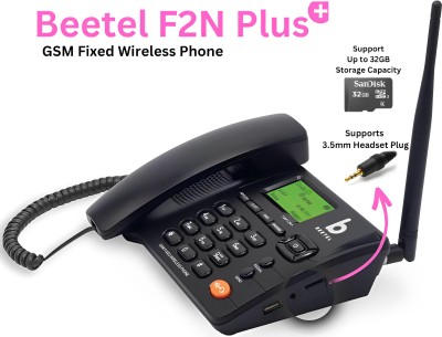 Beetel F2N Plus+ GSM Fixed Wireless Phone Corded Landline Phone(Black)