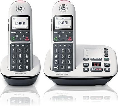 MOTOROLA CD5012+ Series Digital Cordless Telephone with Answering Machine Cordless Landline Phone with Answering Machine(White, Black) MOTOROLA CD5012+ Series Digital Cordless Telephone with Answering Machine Cordless Landline Phone with Answering Machine(White, Black)