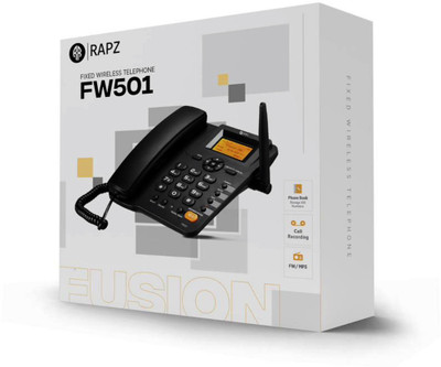 RAPZ FW501 Corded Landline Phone with Answering Machine(Black)