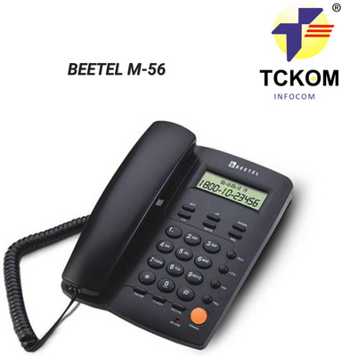 TCKOM INFOCOM TKC- B M56 Corded Landline Phone with Answering Machine(Black)