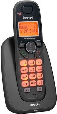 Beetel X70 Cordless Phone, 2.4GHz Frequency, 2 Way Speaker Phone Cordless Landline Phone with Answering Machine(Black and Red)