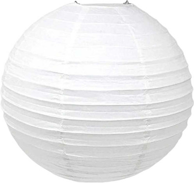Signature Round Shape White Paper Lantern (Pack of 1) White Paper Hanging Lantern(30 cm X 12 inches, Pack of 1)