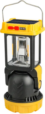 MZ HW1277-W (MULTIFUNCTIONAL CAMPING LIGHT) 4 Speed Lighting Modes Yellow Plastic Hanging Lantern(23 cm X 10 cm, Pack of 1)