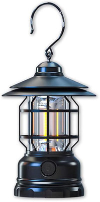 Dazzel Flex Electric Camping Tent Lantern, Outdoor Lighting Long-Lasting Portable 8 hrs Lantern Emergency Light(Black)