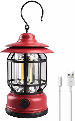 Dazzel Flex Emergency USB Camping Lantern Red Metal, Plastic Hanging Lantern 8 hrs Lantern Emergency Light(Red)