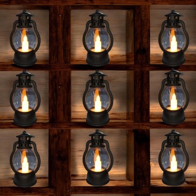 Extreme Karigari LED Lantern | Tea Light | Diwali | Christmas | Zipper Charm Plastic 9 - Cup Tealight Holder(Black, Pack of 9)