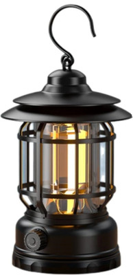 Dazzel Flex Camping Lanterns Rechargeable, Portable Electric LED Camping Lights Black Plastic, Metal Hanging Lantern(16.5 cm X 11 cm, Pack of 1)