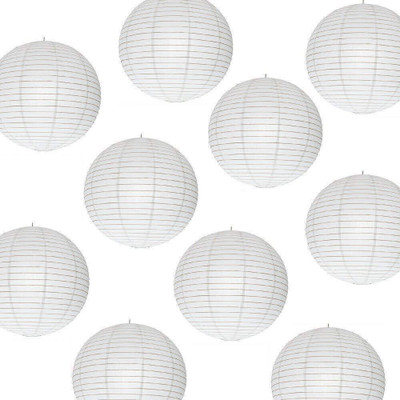 SHUANGYAU White Paper Hanging Lantern(30 cm X 30 cm, Pack of 10)