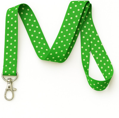 SPG Polka Dot Print Lanyard Key Chain Id Badge Holder Lanyard(GREEN)