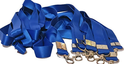 Ang 24mm or 1 inch Thick Lanyards with Badge Clip (Royal Blue, Pack of 5) Lanyard(BLUE)