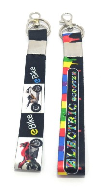 Key Era Electric Bike EV E-Bike Scooter Fabric 2pc Keychain Lanyard(Multicolour)