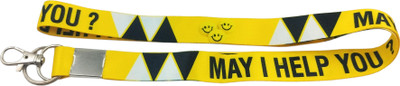 Key Era May I Help You Theme Id Tag Holder Fabric Keychain Lanyard(Multicolour)