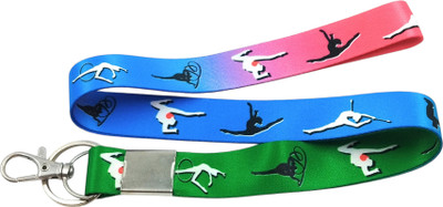 Key Era Lady Gymnastic Dance Theme Id Tag Holder Fabric Keychain Lanyard(Multicolour)
