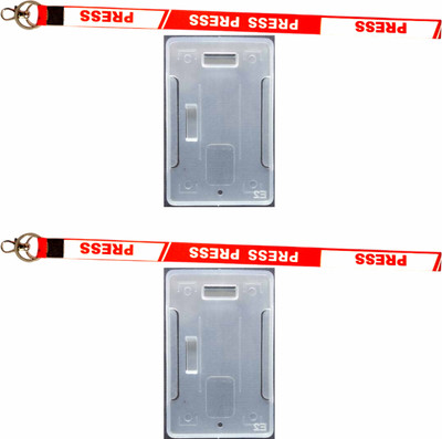 SPG PRESS Lanyard/Ribbons for ID Card with Free Transprent Holder for Lanyard(Compatible with Official Color Orange 20MM (Pack 0F 2))