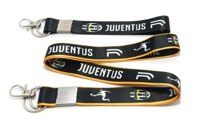 Key Era Juventus Football Club Fabric Set Of 2 Keychain And Lanyard(Black)