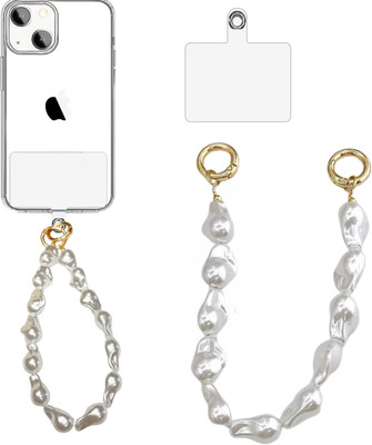 Kickzu Universal Phone Pearl Lanyard Charm, Mobile Phone Chain Beads with Tether Patch Key Chain