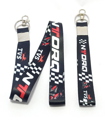 Key Era Tvs Ntroq Bike id Tag Holder Fabric Lanyard Lanyard(black)