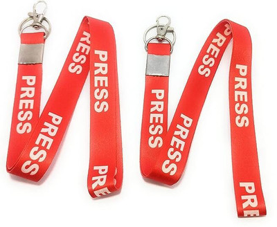 Dey 's stationery store Press Red Lanyard Ribbon with Holder Lanyard(Press Lanyard)